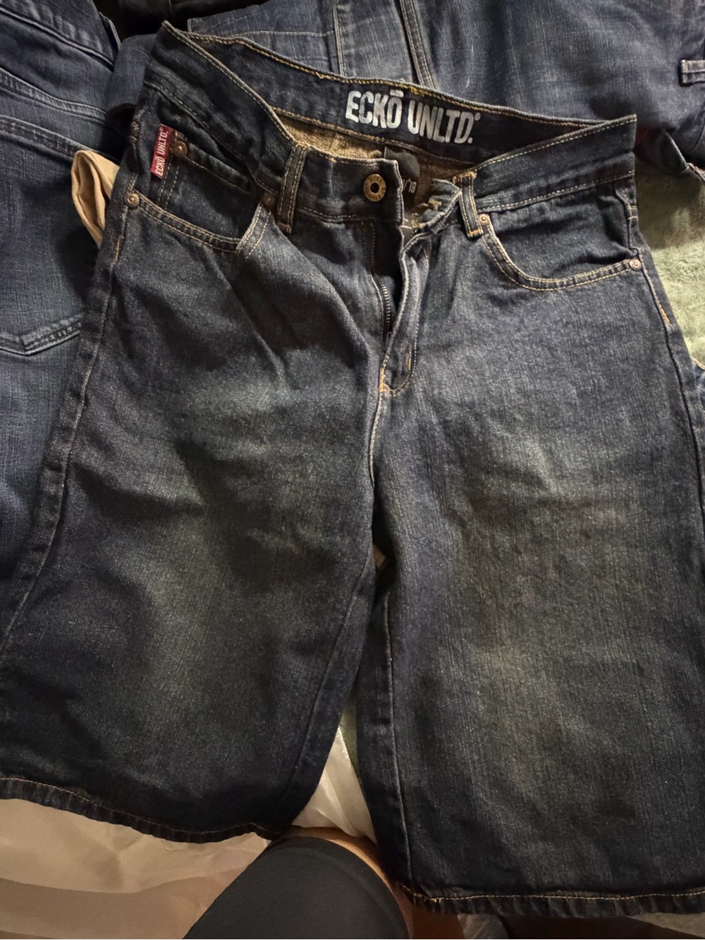 Ecko Unlimited Dark Blue Denim Jean Shorts